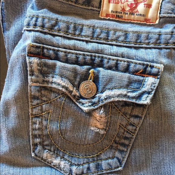 True Religion 'Billy' distressed straight leg
