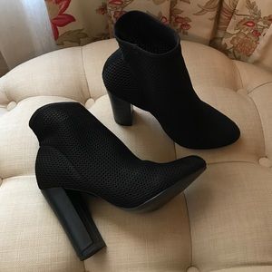 Black mesh booties