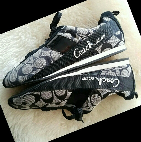 SALE! Coach shoes sneakers black Logo sz 7.5 or 8