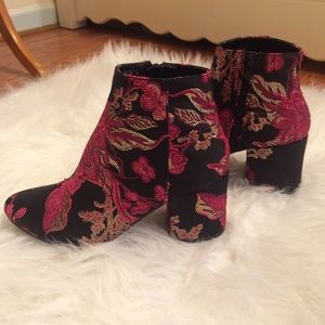Embroidered Ankle Booties