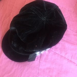 Black velvet hat