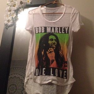 Bob Marley white shirt sleeve top