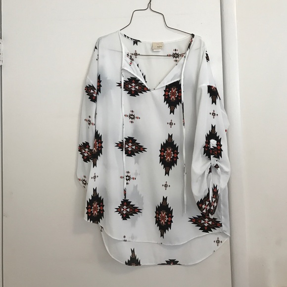 White Aztec top
