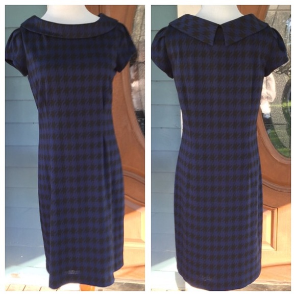 Jones New York Dresses & Skirts - JONES NY Blue/Black Houndstooth Dress