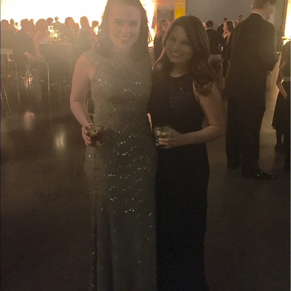 Embellished navy formal gown