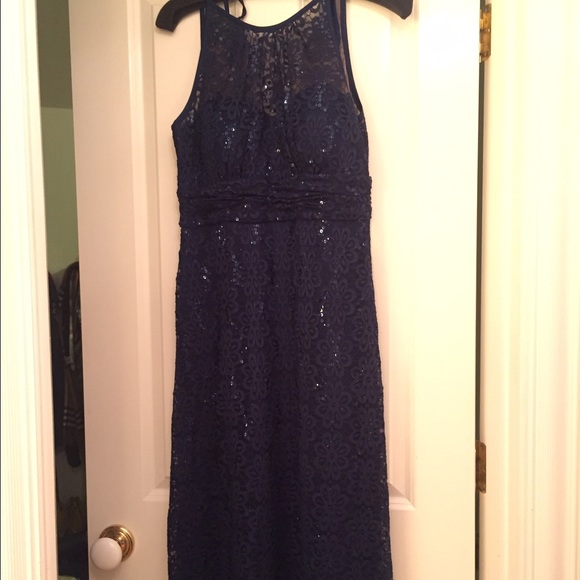 Embellished navy formal gown - Picture 3 of 4