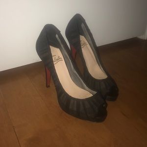 Christian Louboutin size 8 black peep toe