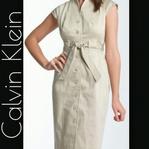 Calvin Klein Khaki Button Up Dress