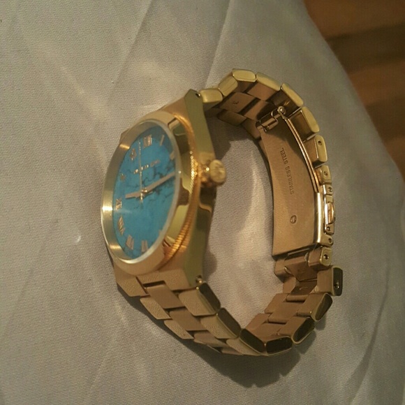 Gold with blue face Michael Kors watch