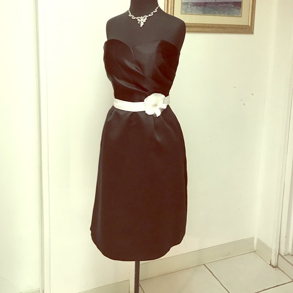 Black and white satin Gown
