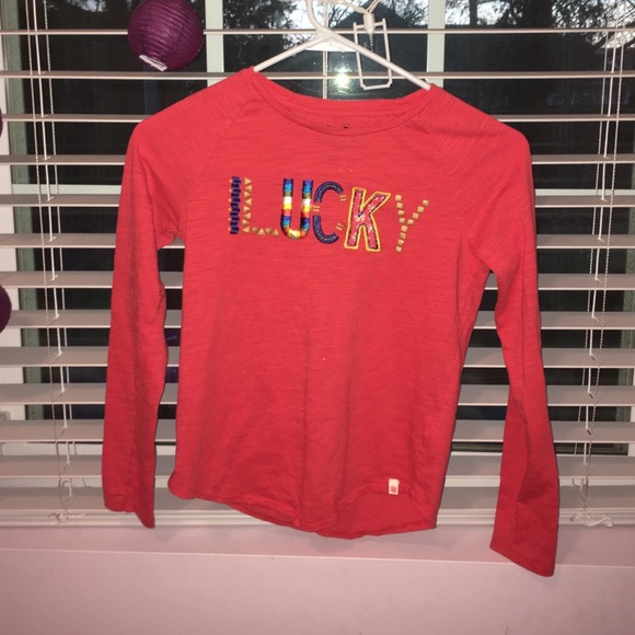 A lucky brand orange long sleeve shirt