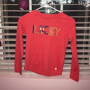 A lucky brand orange long sleeve shirt