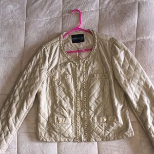 Tan faux leather jacket
