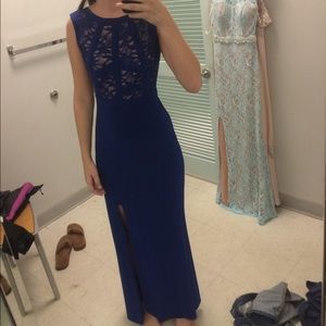 Royal blue dress with open back