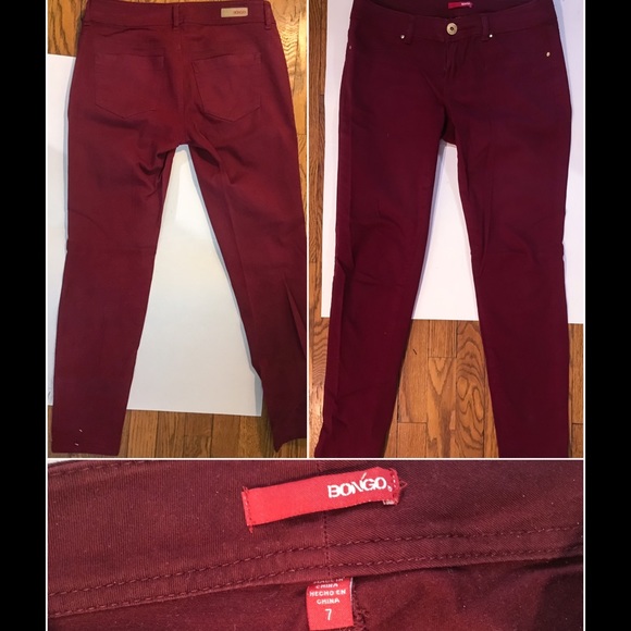 2 pair. Sz 6 Purple.Sz 7 Burgundy SkinnyJeans