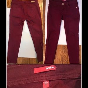 2 pair. Sz 6 Purple.Sz 7 Burgundy SkinnyJeans