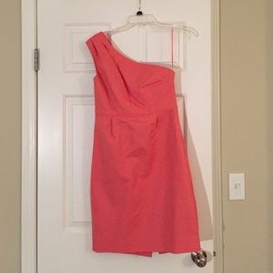 One shoulder, J. Crew bridesmaid dress