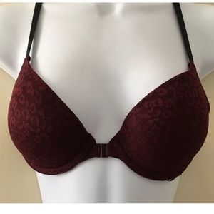 PINK Victorias Secret Maroon Cheetah Print Bra 32c