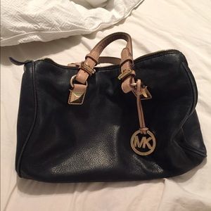 Michael Kors black leather Grayson satchel