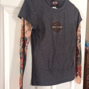 small harley davidson tattoo sleeve top