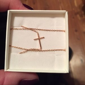 Jewelry - Rose gold sideways cross necklace Jewelry - Rose gold sideways cross necklace
