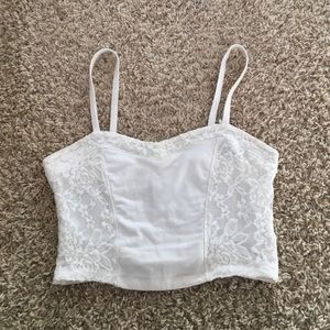 White lace crop top