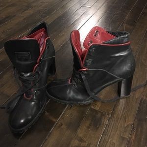 Coach black boots with heel
