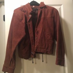 Vintage Parisian leather bomber jacket