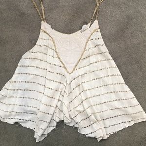 Free people tank top cream and gold