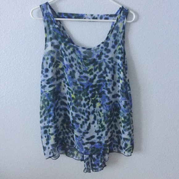 Printed Open-Back Tank Top