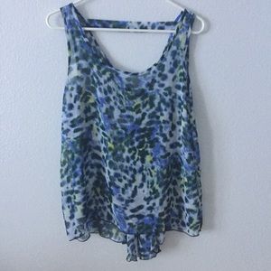 Printed Open-Back Tank Top