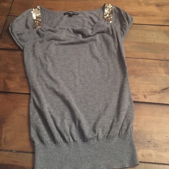 Sequined gray sweater