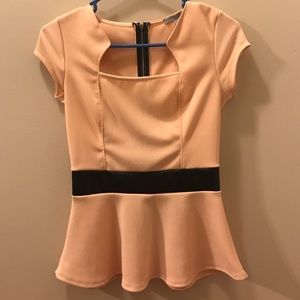Charlotte Russe Salmon Zippered Blouse