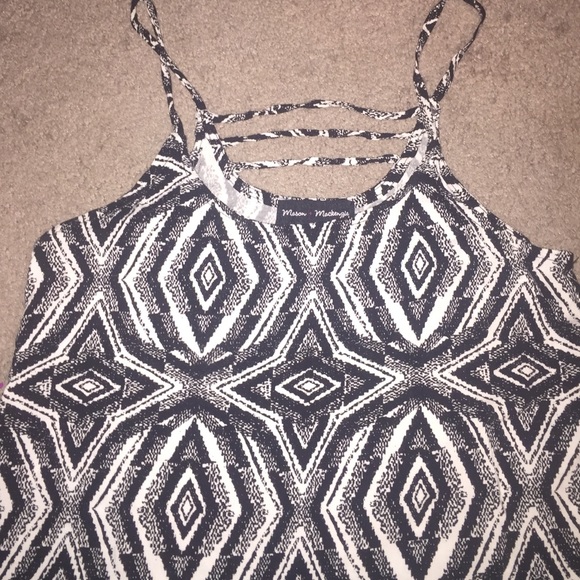 Grey and white tank top