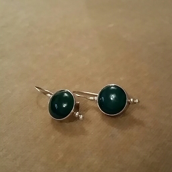 Fun sterling silver with malachite earrings