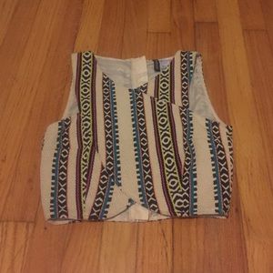 Aztec print crop top
