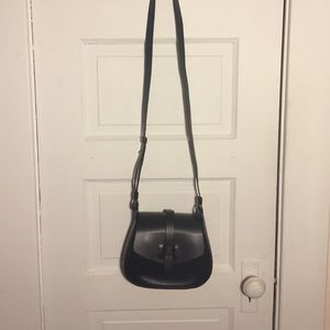 Black faux leather purse