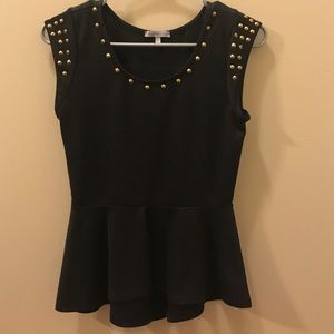 Charlotte Russe black studded blouse