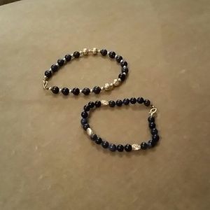 Lapis and 14 k gold bracelets