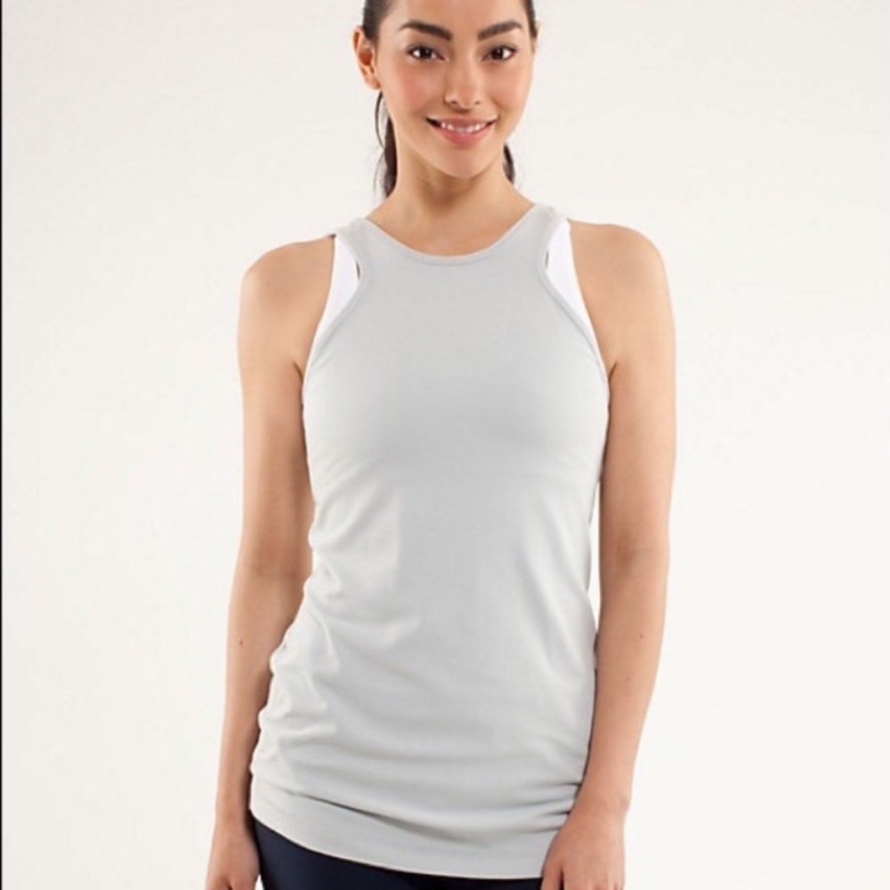 NWT Lululemon Front Racer Tank 6 Silver