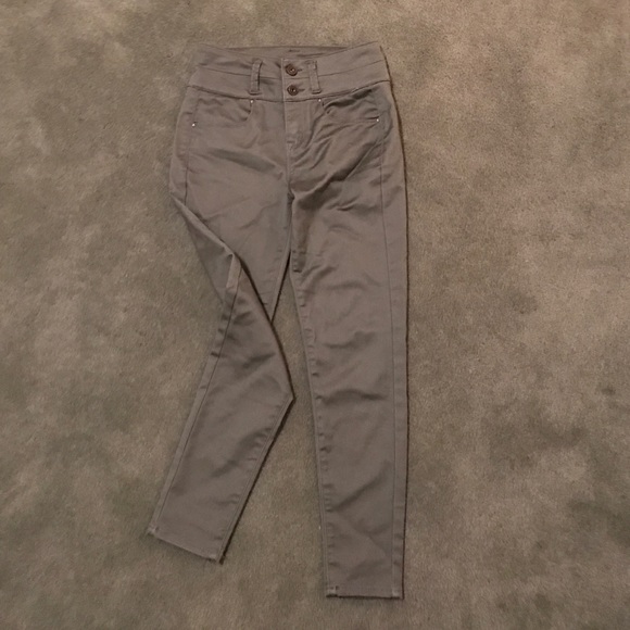 Military green skinny pants