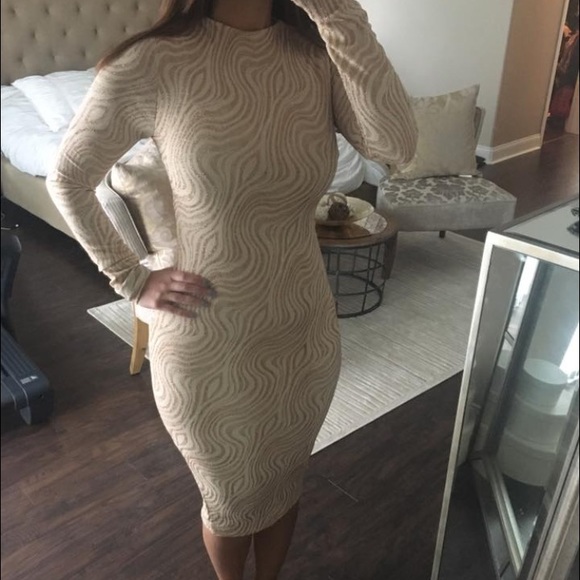 Gold glitter bodycon midi dress sparkle size M