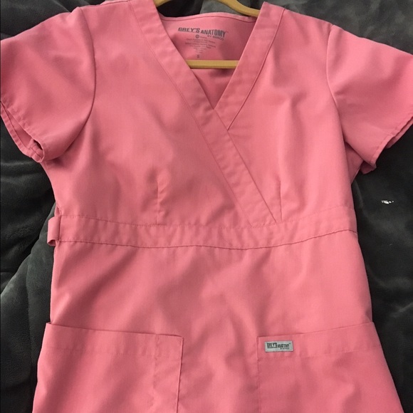 Greys anatomy pink scrub top small