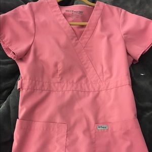 Greys anatomy pink scrub top small
