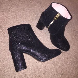 Black sparkly booties