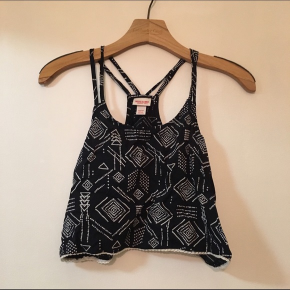 Patterned black crop top