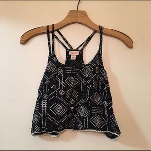 Patterned black crop top