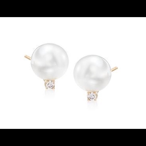 Ross-Simons pearl and diamond earrings