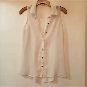 Sheer button up tank
