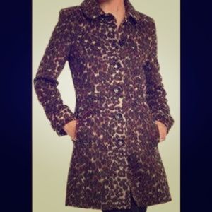Old Navy XS cheetah print wool peacoat